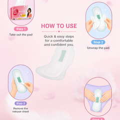 VelvetEase Cotton Sanitary Pads XL 18 Pads Pack