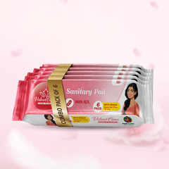 VelvetEase Cotton Sanitary Pads XL 6 Pads Pack Pack Of 6