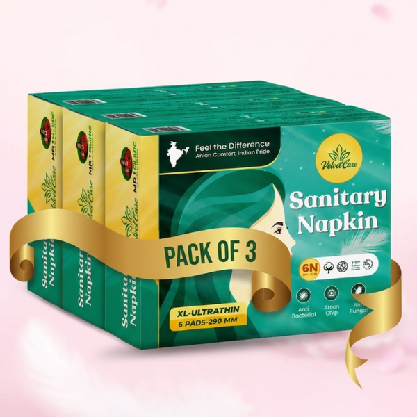 VelvetEase XL Ultra Thin Sanitary Napkins 6 Pads Pack Of 3