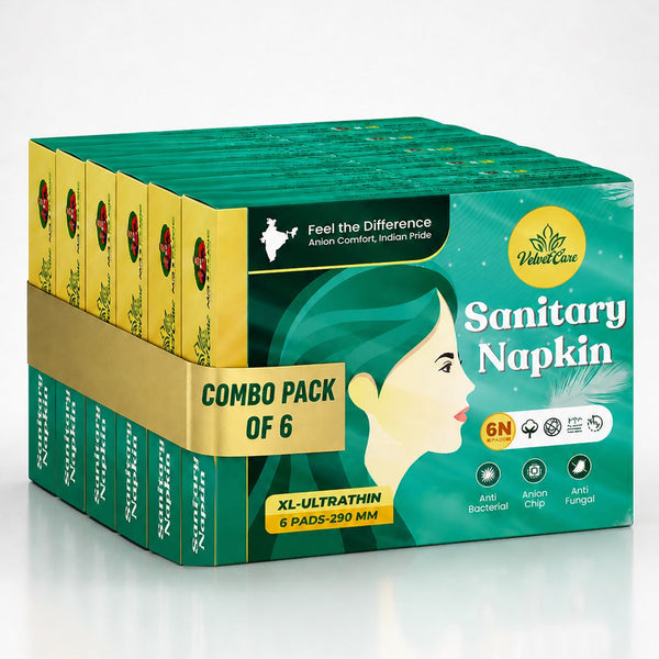 VelvetEase XL Ultra Thin Sanitary Napkins 6 Pads Pack Of 6