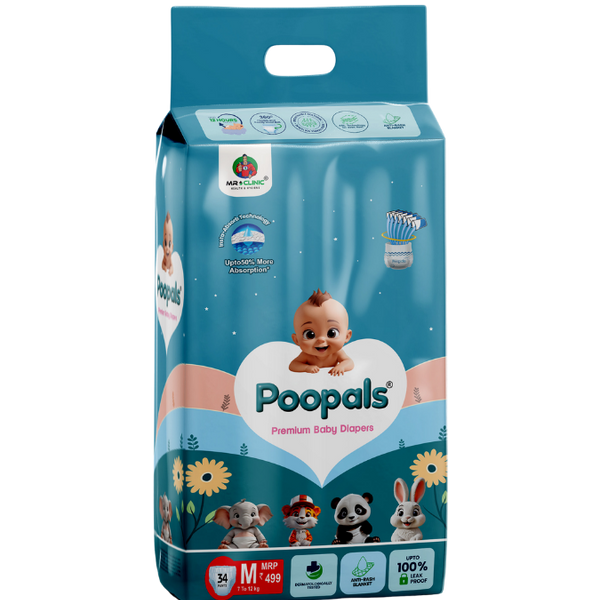 Poopals Premium Baby Diapers (S) M 34